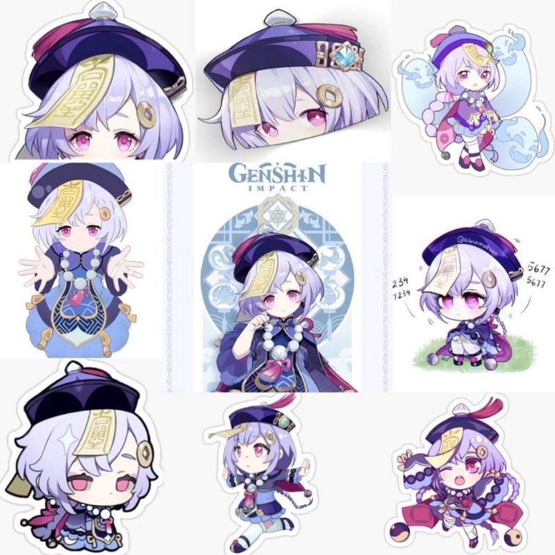 10-60 hình dán Stickers Qiqi Genshin Impact decal