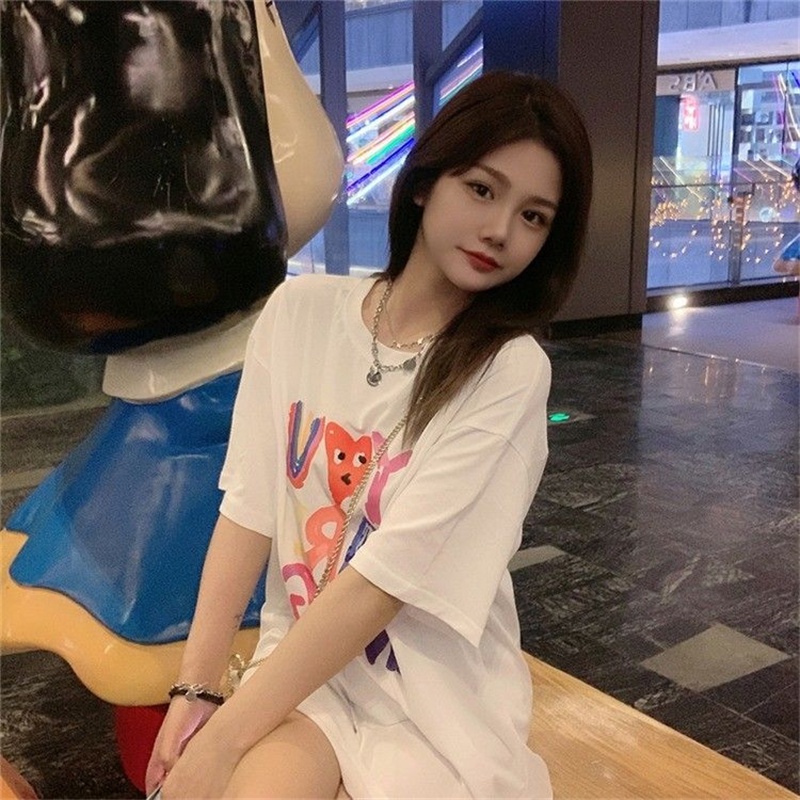 NRVP Áo Thun Cotton Tay Ngắn Cổ Tròn Màu Trơn Thời Trang Dành Cho Nữ