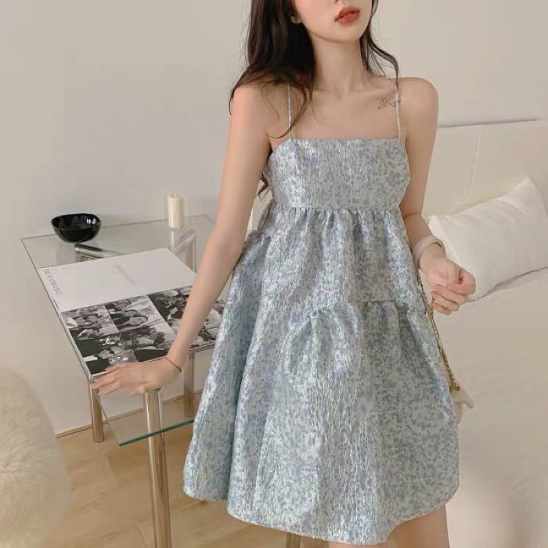 Váy Babydoll Tầng Hai Dây Vải Sần Xinhhhhh