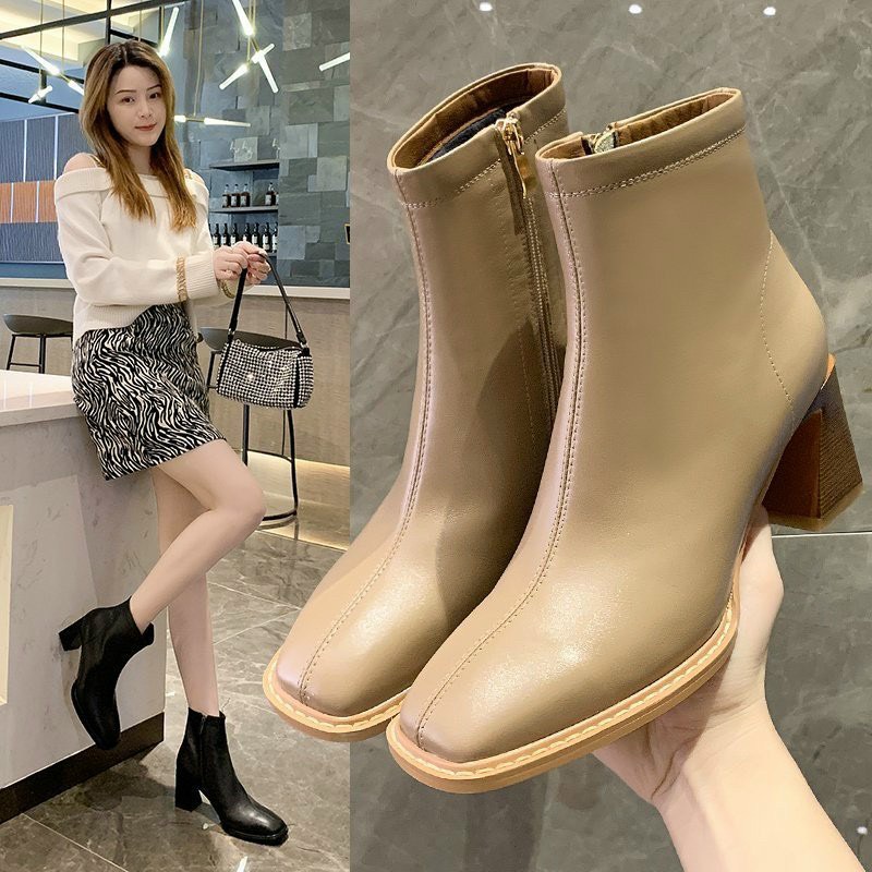 [SẴN -LOẠI 1] Bốt nữ Ankle Boots nữ tính nhẹ nhàng da cực mềm đế gỗ siêu đẹp