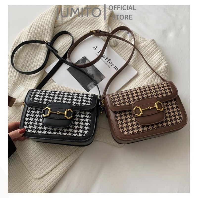 Túi xách nữ đeo vai guci hà hồ from chuẩn dây đeo da bền đẹp JUMITO T1.024.NA