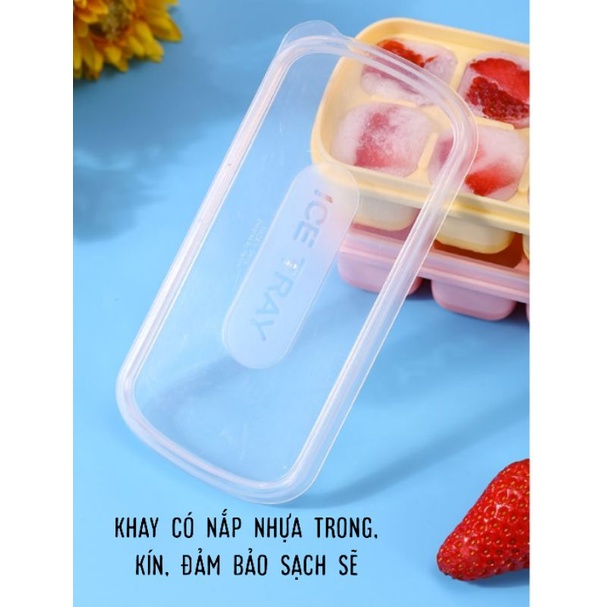 [Mã 154LIFESALE giảm 10% đơn 99K] Khay đá, khay trữ đông đế silicon - BPA free - an toàn cho bé , tiện lợi cho gia đình