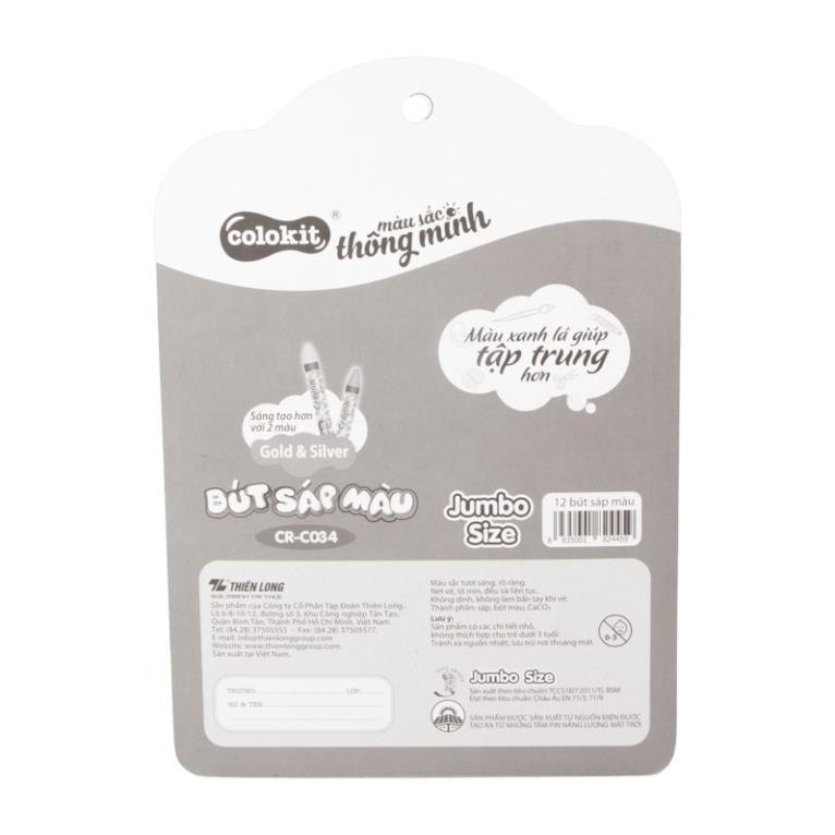 Bút sáp màu Jumbo Colokit CR-C034