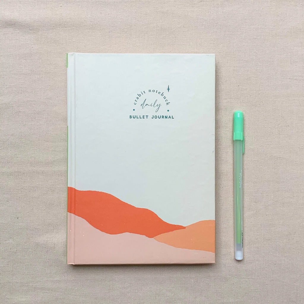 Combo Sổ Crabit Playful Daily Bullet Journal + 1 bút Kaco - Sổ trang trí in sẵn layout bullet journal 12 tháng, in màu