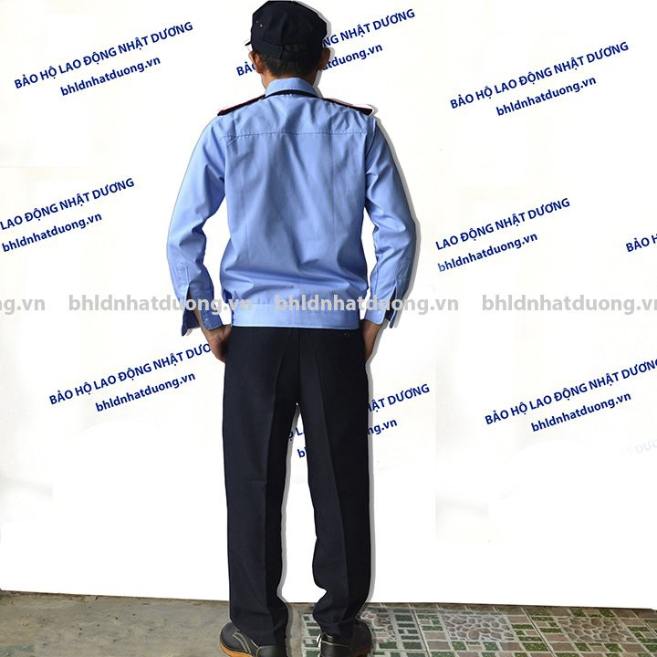 Bộ quần áo đồng phục bảo vệ dài tay không logo bảo vê - phụ kiện - áo vải si thô , quần carme - BV03