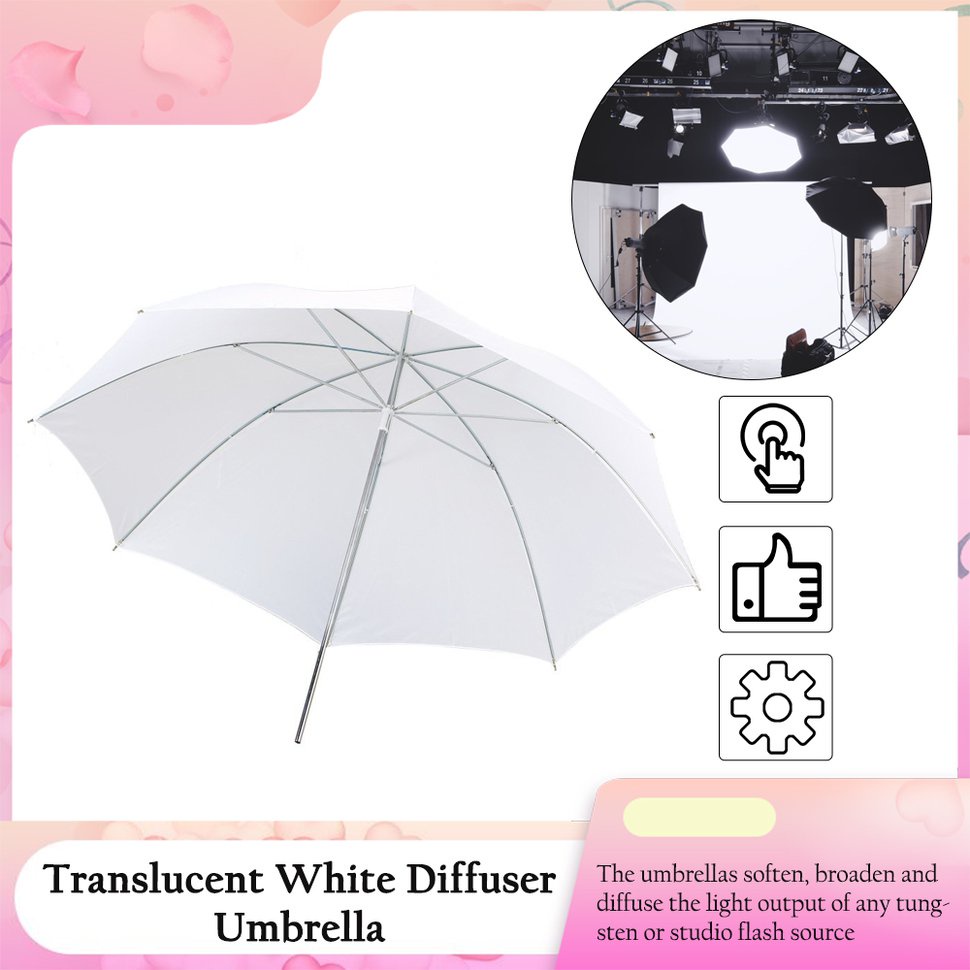 【SUN】33 Inch Photography Pro Studio Reflector Translucent White Diffuser Umbrella