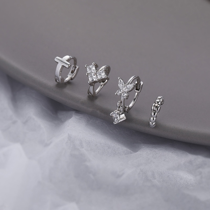 Khuyên Tai Tròn Bộ Khuyên Tai Tròn Bằng Bạc Không Gây Dị Ứng Cho Nữ