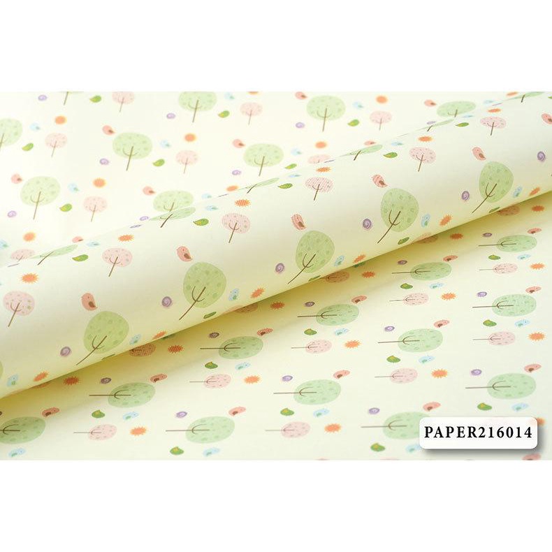 Giấy gói quà cao cấp  Đám Mây Cây Cối Thỏ 75cmx52cm