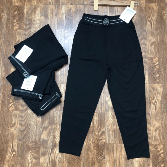 Quần Baggy Umi Hàn- Quần Bom Co giãn phối cạp công sở cạp cao phối  chữ trẻ trung size  S-XXL