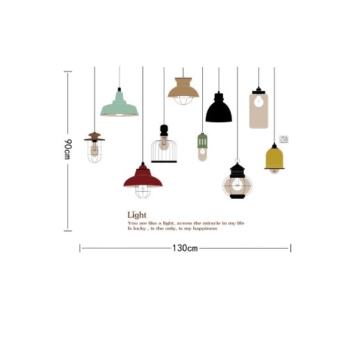Decal trang trí bóng đèn dây LIGHT ( 10 bóng )