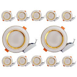 LED âm trần 3 chế độ 7w viền vàng hoặc bạc