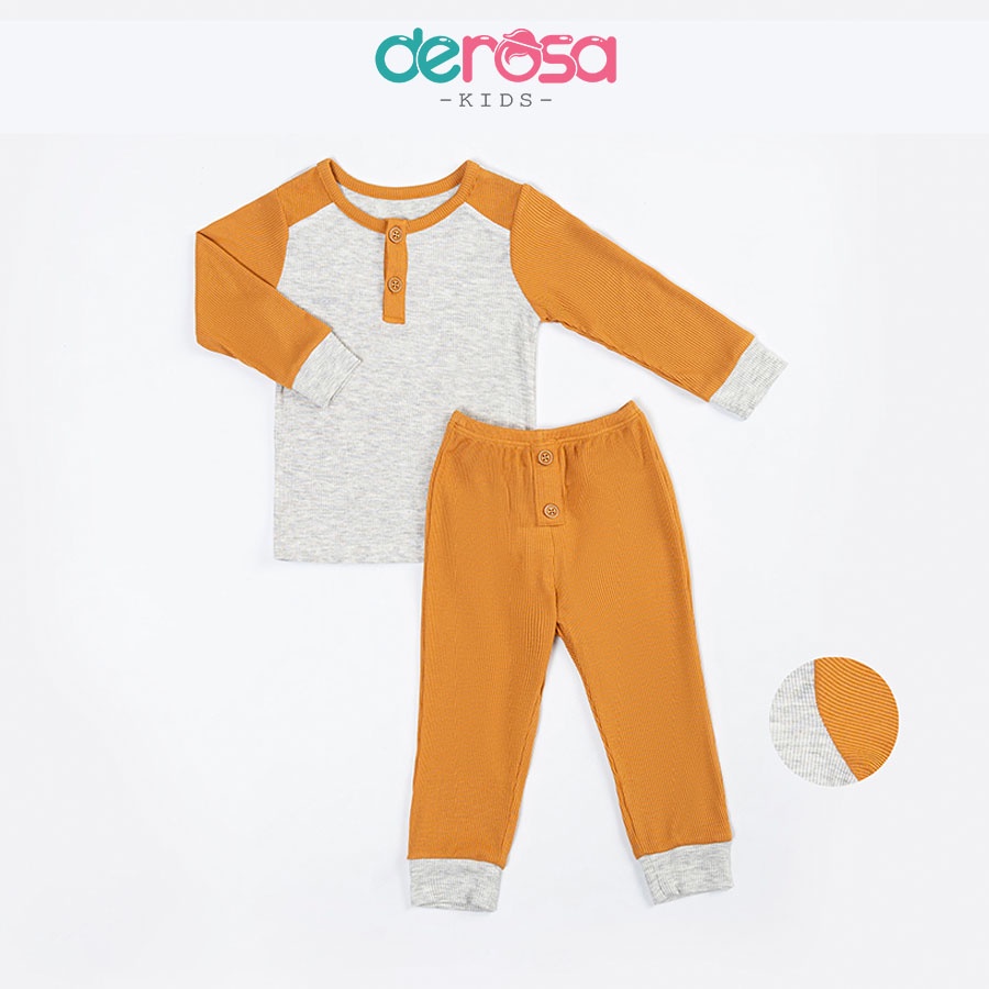 Quần áo thu đông dài tay len tăm cho bé trai DEROSA KIDS bộ thun gân dài gái và bé trai từ 6 - 24 tháng B240-658-670B