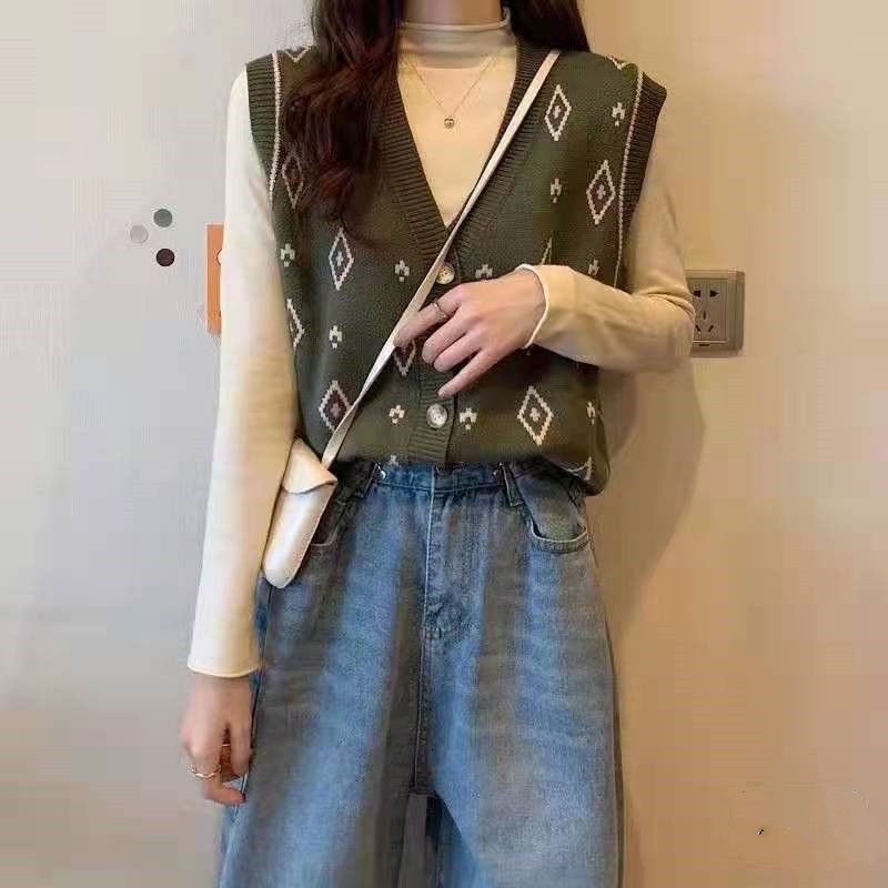 Áo khoác cardigan dệt kim cổ chữ V năng động sành điệu