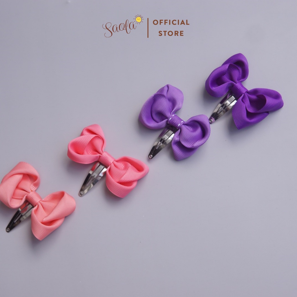 Kẹp tóc Mái Handmade Đính Nơ Phong Cách Hàn Quốc Xinh Xắn HP017 - SAOLA KIDS CLOTHING