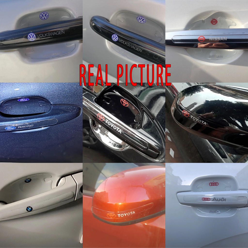 Bộ 4 / 8 Miếng Dán Silicone Bảo Vệ Tay Nắm Cửa Xe Hơi Chống Trầy Xước