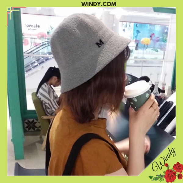 Mũ cói chữ M mềm nhẹ mũ thời trang nữ đội cực xinh