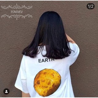 Áo thun thụng tay lỡ unisex Mặt trăng vàng .