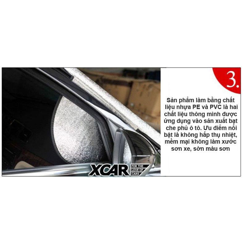 Tấm bạt hai lớp tráng bạc che chắn, phản xạ nắng kính lái ngoài ô tô, xe hơi B2217