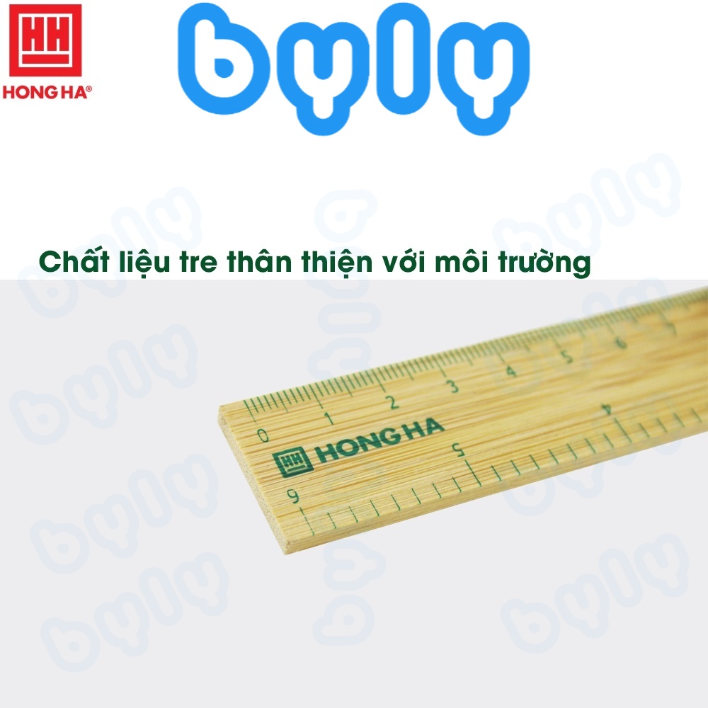 [Ship hỏa tốc] Thước gỗ 15cm chất liệu tre thân thiện với môi trường Hồng Hà - MS: 3492 - ByLy Store