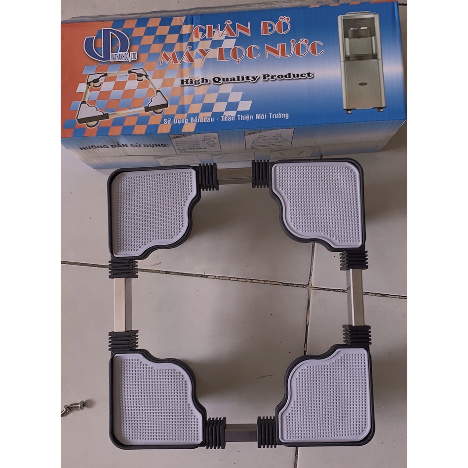 Kệ Để Chân Máy Lọc Nước Inox Đa Năng Cao Cấp VT37 - Điều Chỉnh Theo Kích Thước Trụ Inox 27mm-300mm-340mm-400mm,Đế Cao Su
