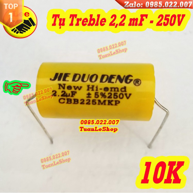 TỤ TREBLE 2,2MF 250V –  TỤ VÀNG TRÒN - GIÁ 01 CÁI