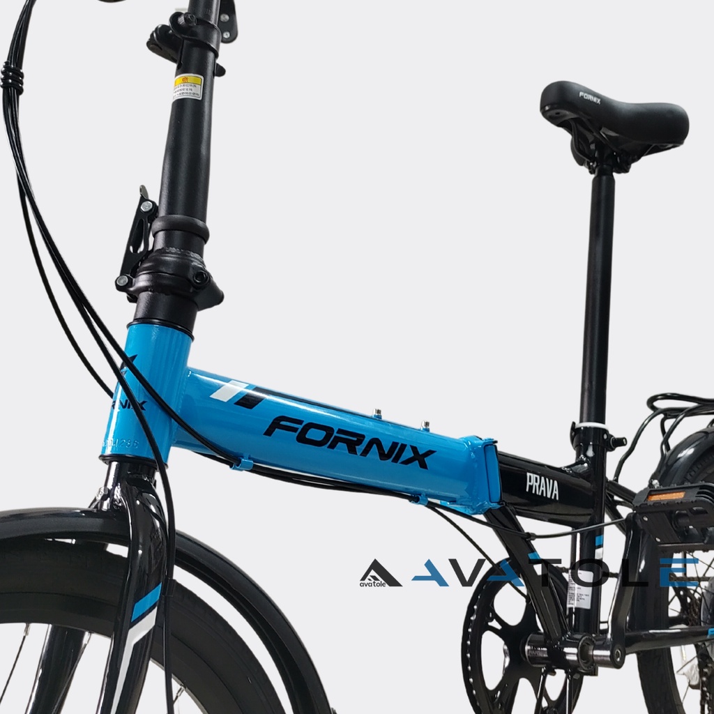 Xe đạp gấp FORNIX PRAVA NEW 2023, Khung sườn HỢP KIM THÉP cao cấp, Trọng lượng 12.5kg, Vòng bánh 20in, Màu xanh dươngđen
