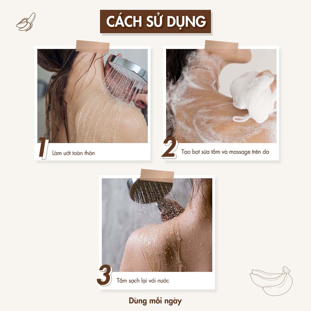 Sữa tắm Hương Chuối Nhiệt Đới Exclusive Cosmetic Giúp Làm Mềm Da Và Giảm Stress Dung Tích 500g