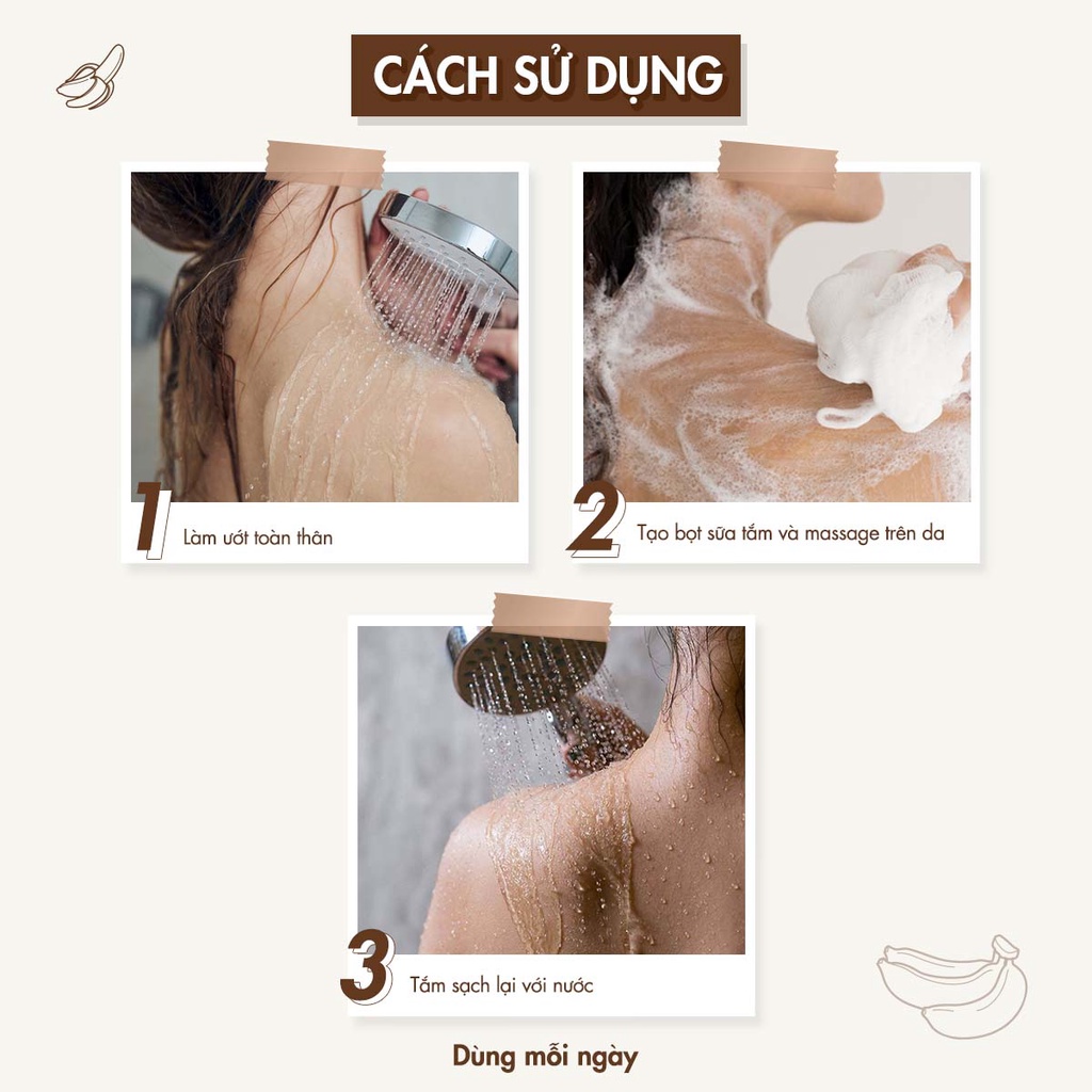 Sữa tắm Làm Mềm Da Exclusive Cosmetic Hương Chuối Nhiệt Đới Tropical Banana 500g