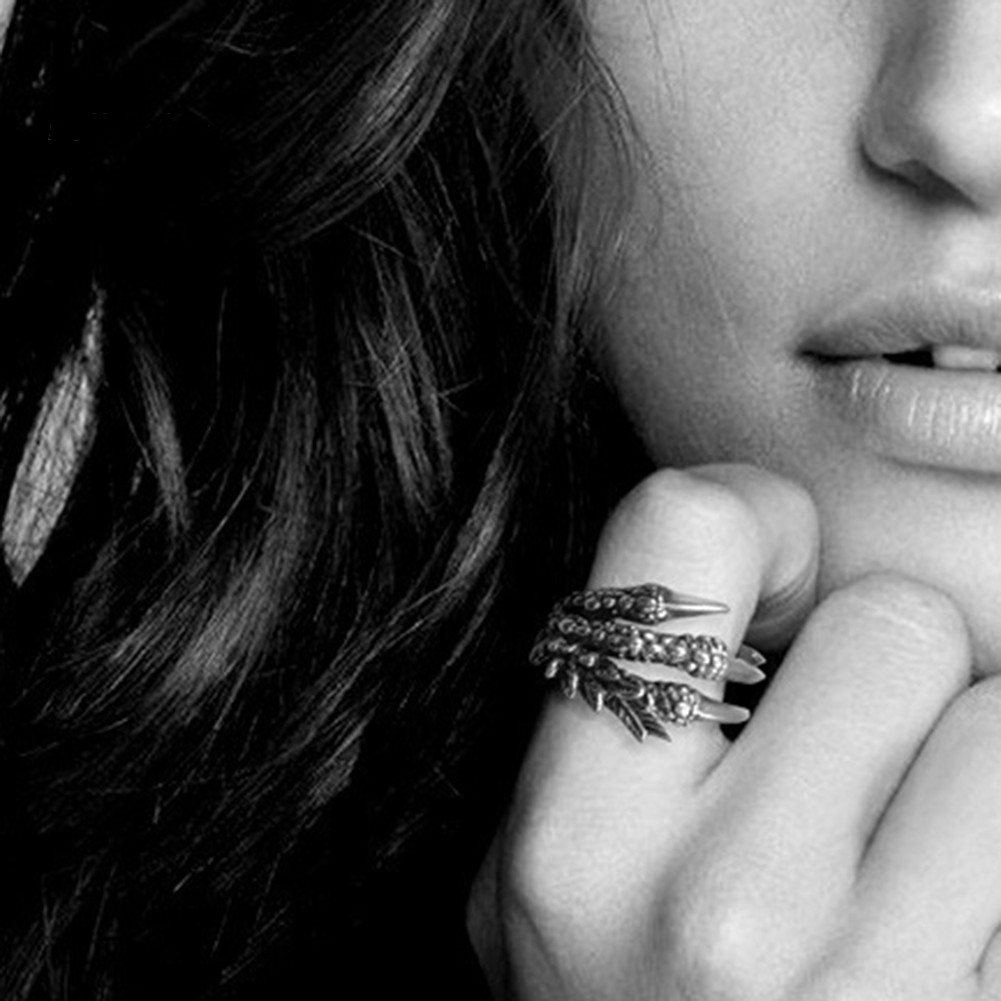 Nhẫn thép titan hình móng vuốt rồng thời trang cá tính cho nam và nữ