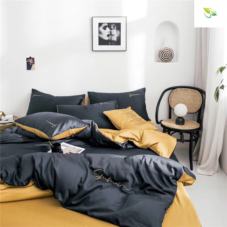 Bộ chăn ga gối đệm trải giường nhập khẩu Lụa Tencel Sumoi Cao Cấp - Drap Bedding