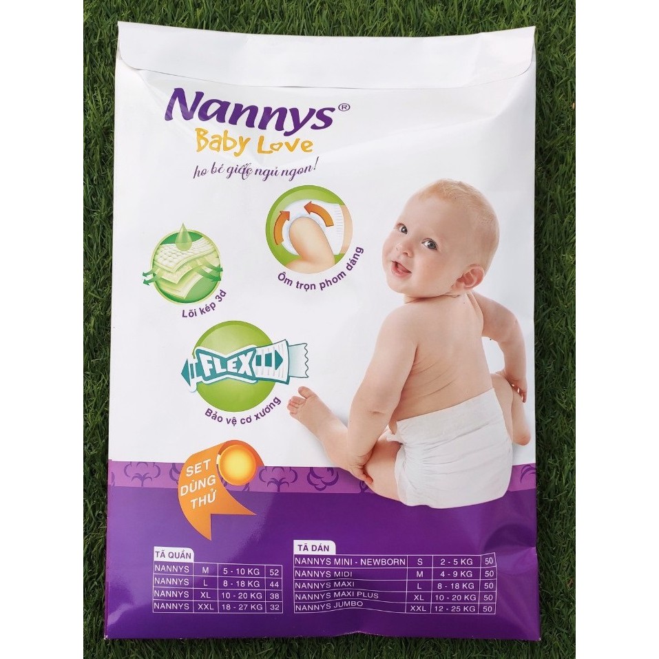 Gói dùng thử Tã dán Nannys Midi M (4-9kg) (2 Miếng/Túi)