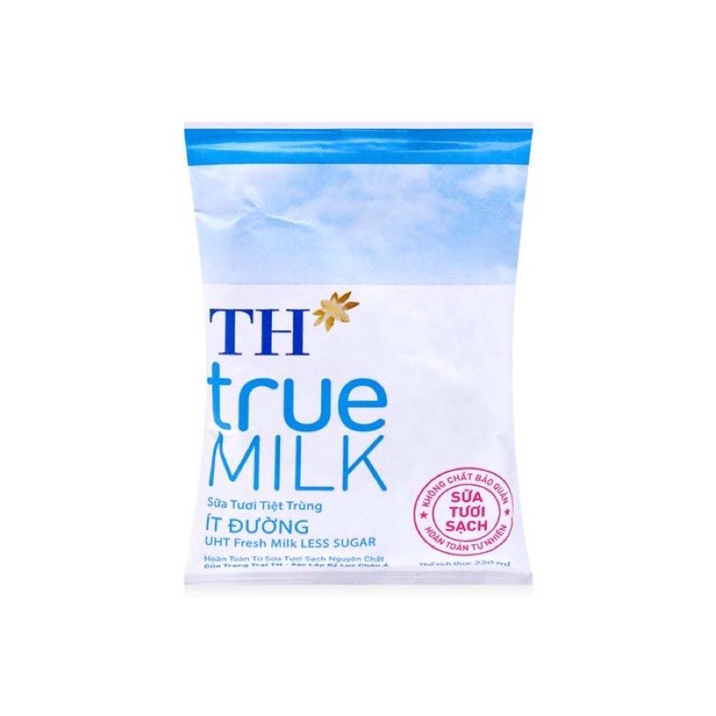 Bịch sữa TH true milk có đường/ít đường/không đường 220ml