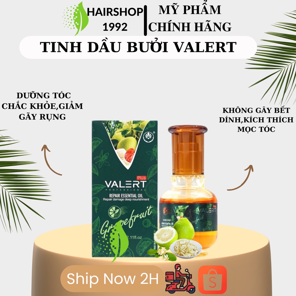 Tinh dầu dưỡng tóc bưởi Grapefruit Valert - phục hồi tóc hư tổn - Hair Serum 60ml
