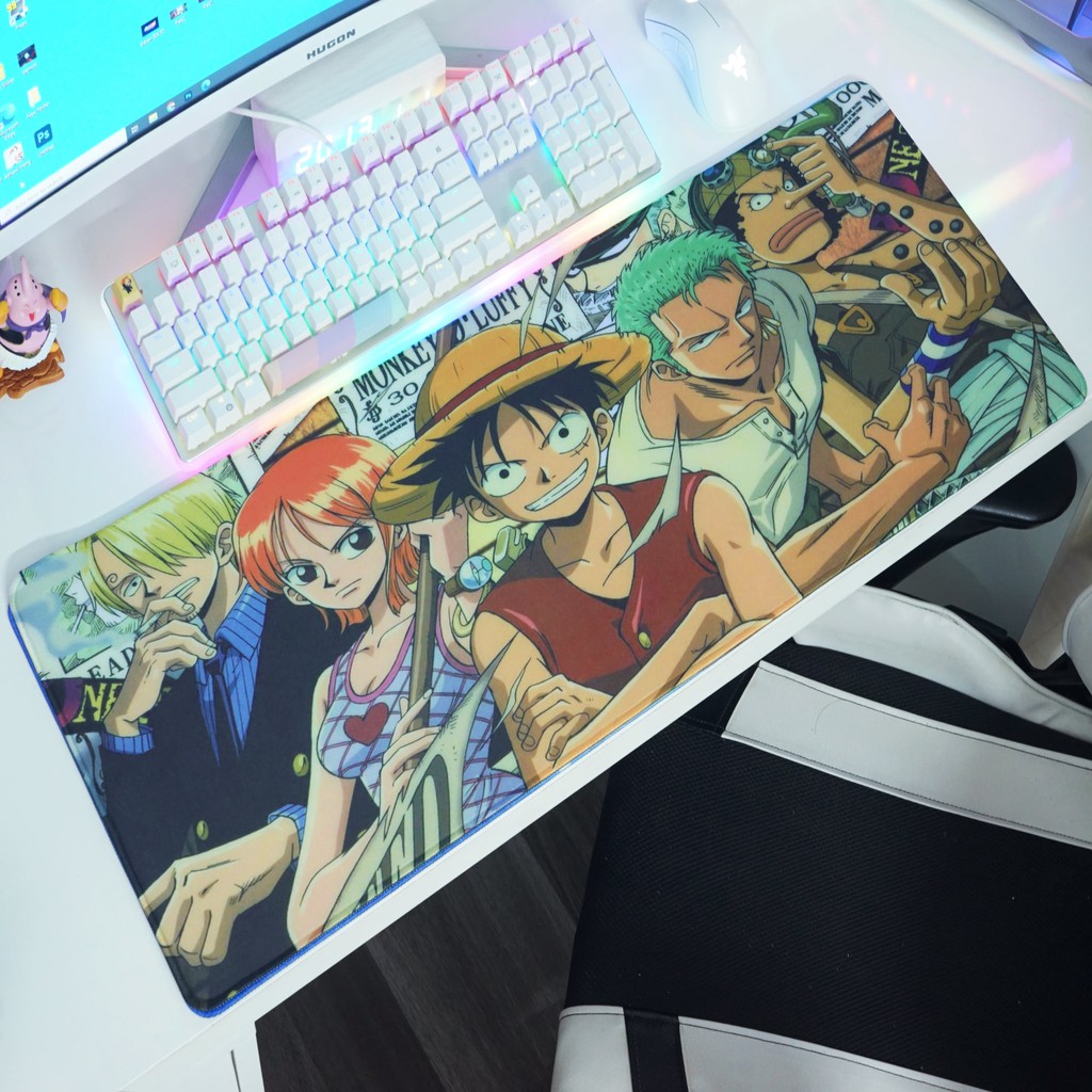 Lót chuột cỡ lớn  One Piece 5 người - (Pad chuột/Bàn di chuột size 83 HÀNG CHÍNH HÃNG - 80x30x0.4cm)