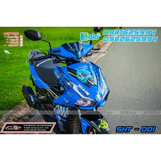 tem trùm airblade 2020 xanh đen cá mập