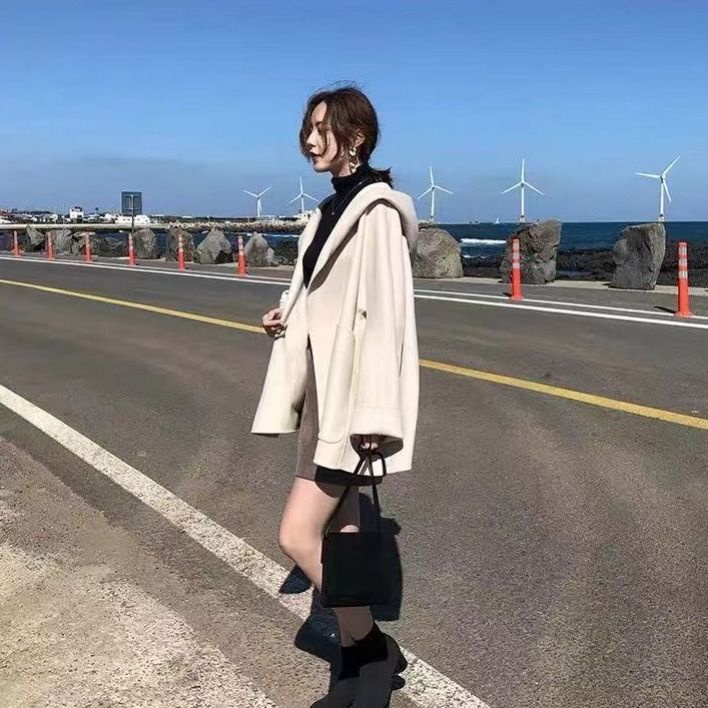 Áo khoác len thời trang thu đông phong cách Pháp cho nữ