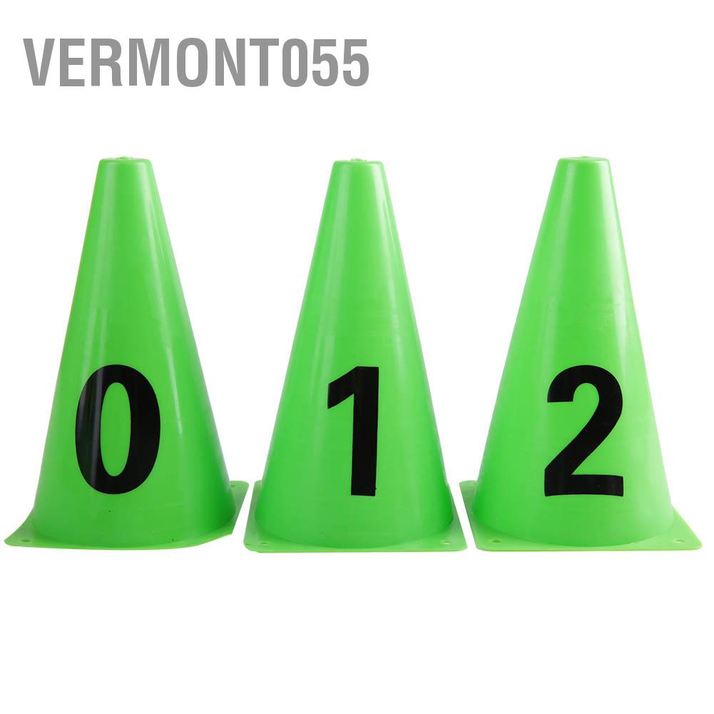 Có thể bán buôn 10pcs 23cm Green Soccer Training Cone Number 0-9 Football Barriers Marker Vermont055 Hàng giao ngay