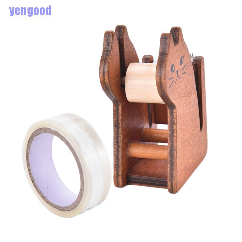 Dụng cụ cắt băng keo bằng gỗ hình mèo xinh xắn