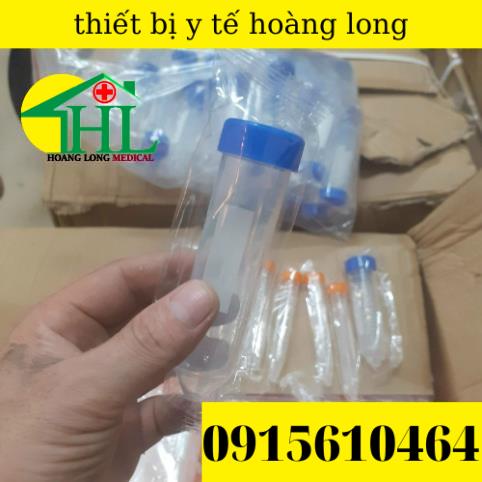 Túi 50 Ống Falcon 50ml - Ống Ly Tâm 50ml Nắp Vặn, Đáy Nhọn Tiệt Trùng Từng Cái