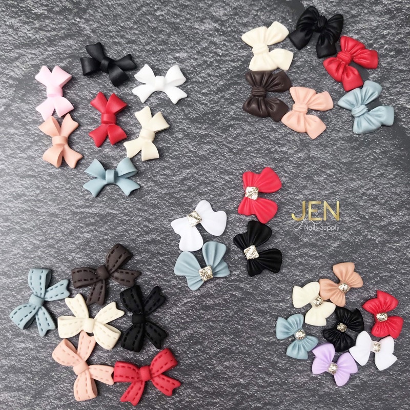 Charm nơ nhựa trang trí móng