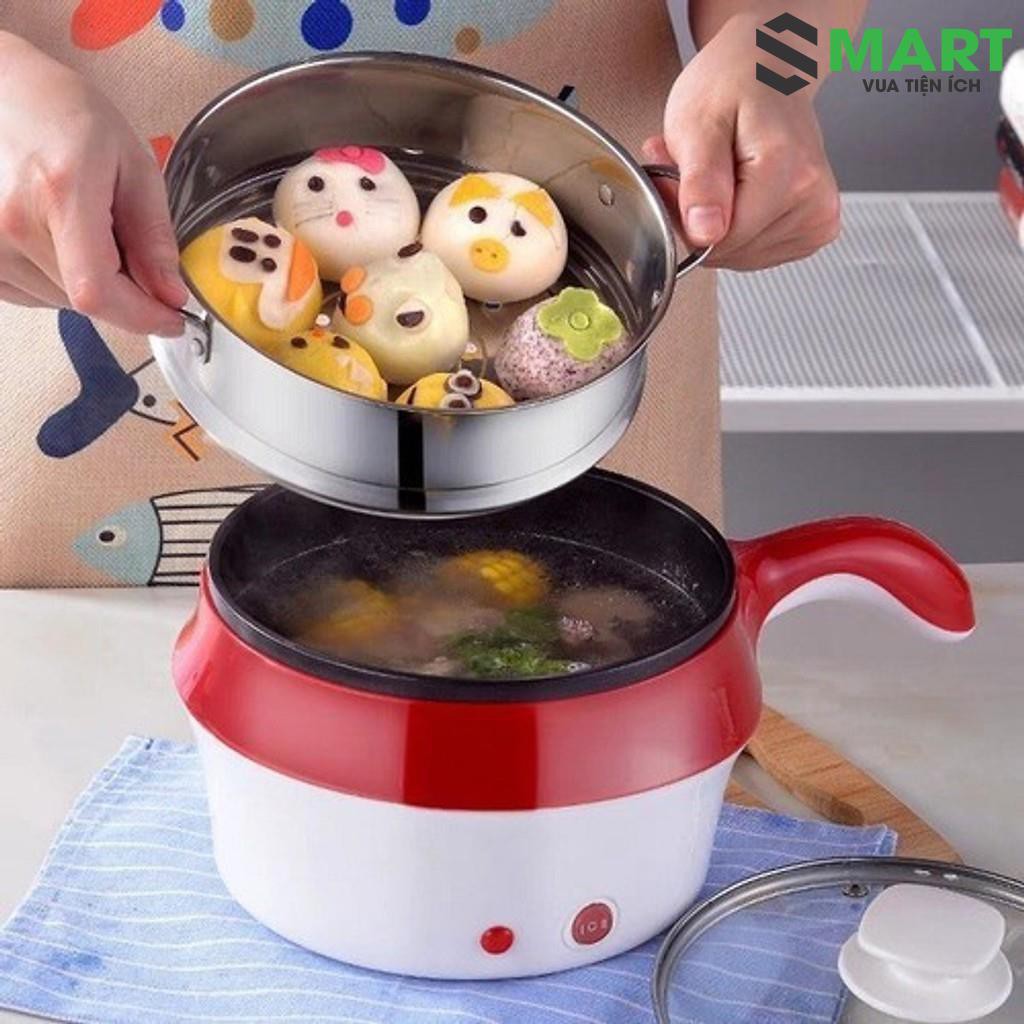 [MUA 1 TẶNG 1] Nồi Lẩu Điện Đa Năng 18cm Kèm Giá Hấp Có Tay Cầm Tiện Dụng + TẶNG Gia Vị Lẩu Thái Việt Chef 200gr