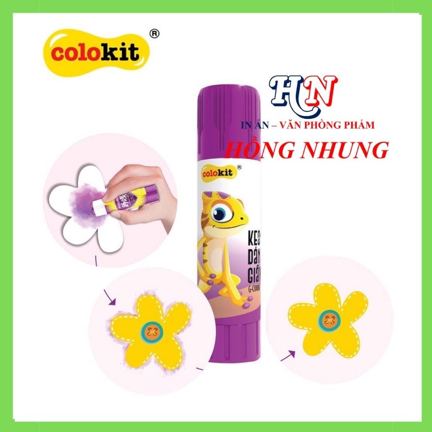 [ Hàng Chính Hãng] Keo Khô Dán Giấy Tắc Kè Thiên Long Colokit Tím Đổi Màu Trong Suốt.