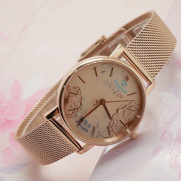 Đồng hồ nữ Julius Star Hàn Quốc JS-033 mặt kính sapphire in hoa 3D