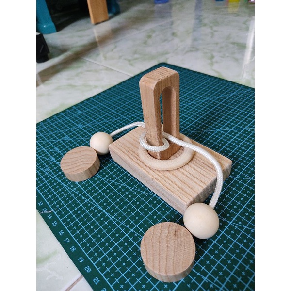 Đồ chơi trí tuệ_Thử thách trí não_Ball &amp; Rope (V2) - Wooden Puzzle_Hack não &amp; Độc đáo_Logic_IQ Toys_Giải đố_Tư Duy