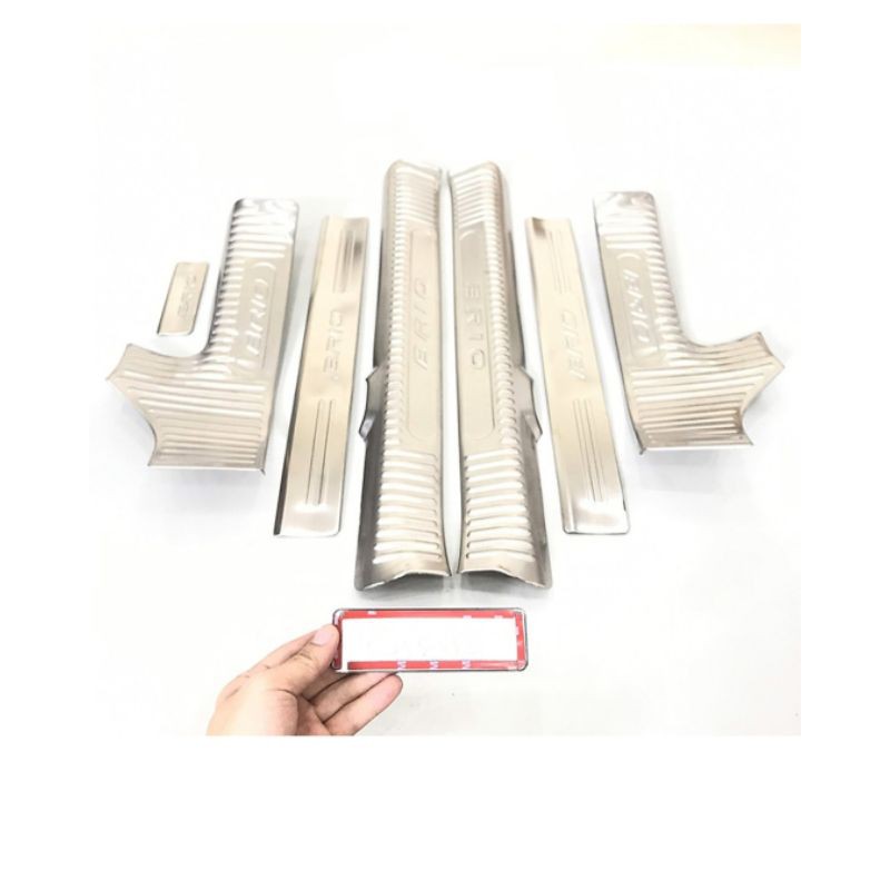 Bộ 8 nẹp bước chân trong + ngoài inox xe Honda Brio 2019+