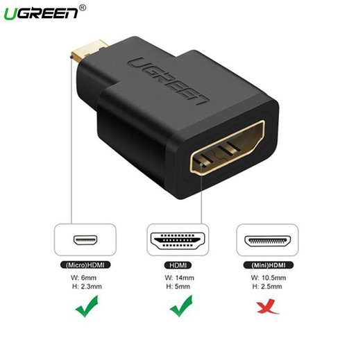 Đầu Chuyển Micro HDMI sang HDMI Ugreen 20106 - Hàng Chính Hãng