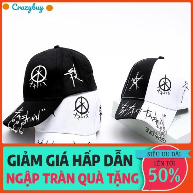 Mũ lưỡi trai có vòng khuyên phong cách hiphop thời trang cho nam/nữ xịn