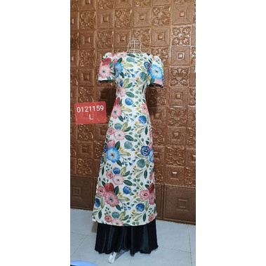 Áo dài gấm nỗi hoa