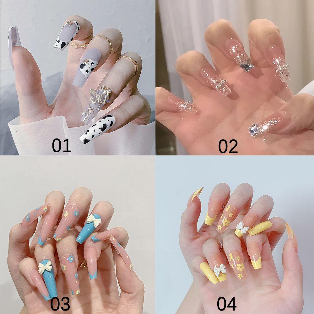 MIHAN1 Hộp 24 Móng Tay Giả Che Phủ Toàn Diện Chất Lượng Cao