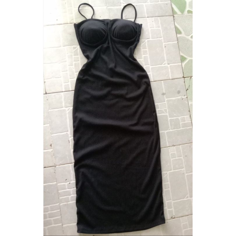 ĐẦM ÔM BODY 2 DÂY CÚP NGỰC CÓ MÚT DÁNG DÀI, VÁY DỰ TIỆC SEXY 3 MÀU XANH HỒNG ĐEN - 1270